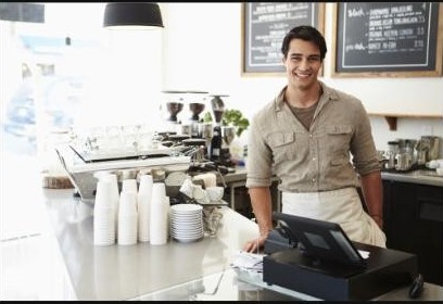 Male owner of a coffee shop